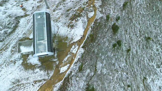 Switzerland, Aletschgletscher, Alaica Glacier, aerial photography, glaciers,Cable car station