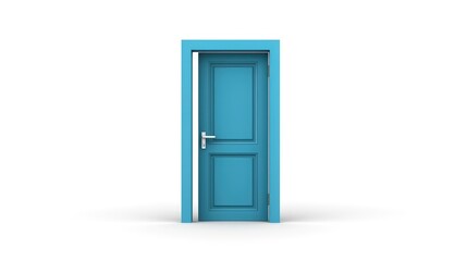 blue door isolated in white background