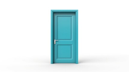 blue door isolated in white background