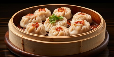 Fototapeta na wymiar Steamed dumplings Isolated on background, Fresh Tasty Food, Dimsum, Bun, Chinese Traditional Food