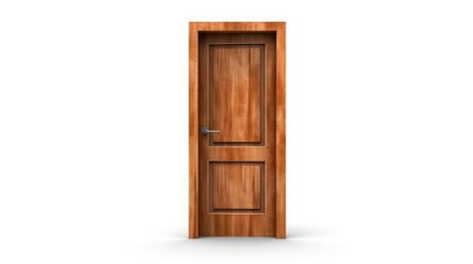 wooden door isolated in white studio background