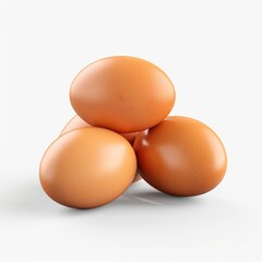 Organic brown eggs isolated on white background
