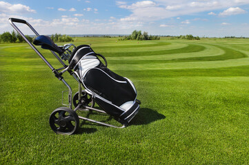 Golf balls green grass background