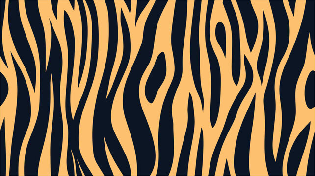 Print on fabric and textiles. Vector seamless texture. Tiger skin - seamless pattern. Tiger fus skin teture.