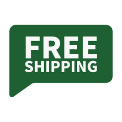 Free Shipping In Green Rectangle Shape For Advertisement Business Marketing
