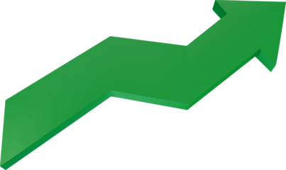 Investment index red down and green growth 3d vector isolated.