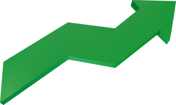 Investment index red down and green growth 3d vector isolated.