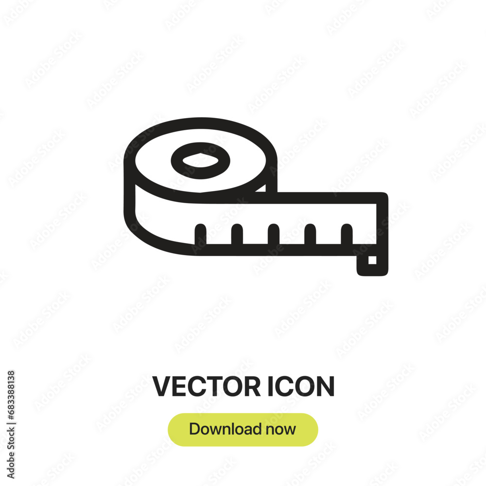 Leinwandbilder ruler icon vector. linear-style sign for mobile concept and web design. ruler symbol illustration. p