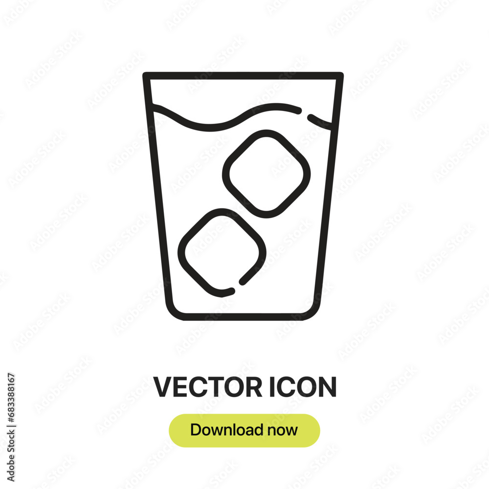 Poster ice tea icon vector. linear-style sign for mobile concept and web design. ice tea symbol illustratio