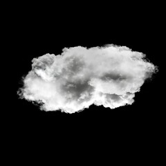 White cloud isolated over black background, 3D illustration