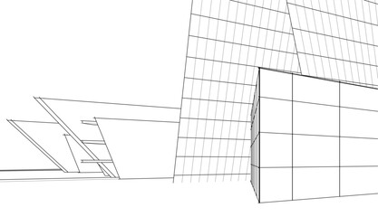 Abstract architecture building vector 3d illustration