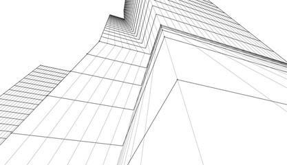 Fototapeta premium Abstract architecture building vector 3d illustration
