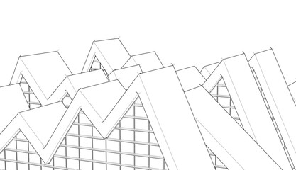 Abstract architecture vector 3d illustration