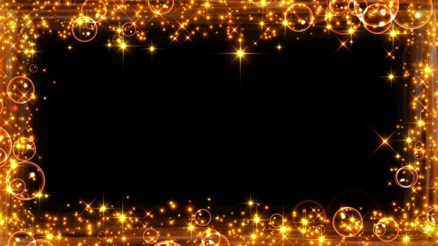Glitter soap bubble frame effect orange