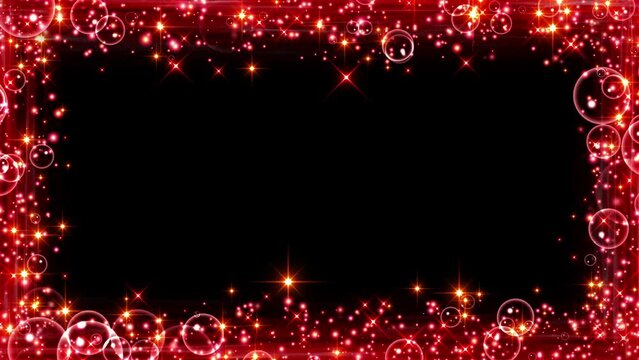 Glitter soap bubble frame effect red