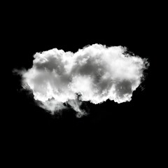 Single cloud isolated over black background, 3D illustration