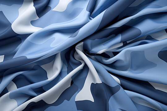 Steel blue camouflage fabric