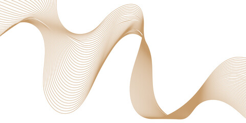 Technology abstract lines gold gradient color on white background. transparent background in concept of luxury, technology, science, music, modern.	