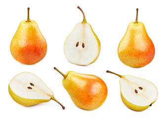 Collection pears fruit half