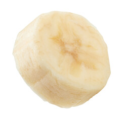 Banana slices isolated on white background