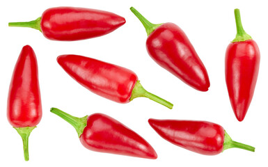 Clipping path isolated hot chili  peppers