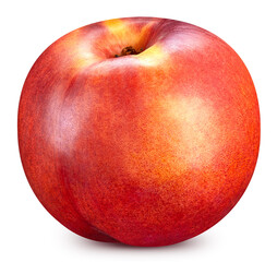 Organic peach isolated on white background
