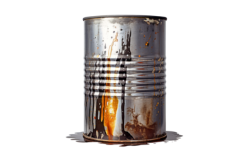 Metal barrel of oil or oil isolated on a white background. The concept of oil production and transportation. Ecology