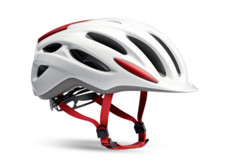 Bicycle helmet isolated on white background. Sports helmet to protect a cyclist close-up