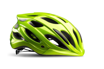 Bicycle helmet isolated on white background. Sports helmet to protect a cyclist close-up