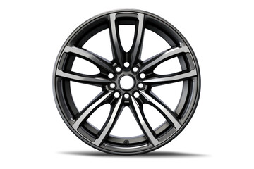 Car drive isolated on a white background. Alloy wheel design for car wheel. Close-up