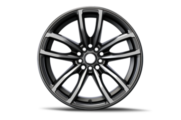 Car drive isolated on a white background. Alloy wheel design for car wheel. Close-up
