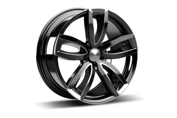 Car drive isolated on a white background. Alloy wheel design for car wheel. Close-up - obrazy, fototapety, plakaty