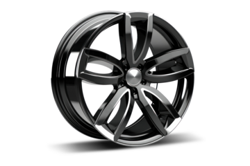 Car drive isolated on a white background. Alloy wheel design for car wheel. Close-up