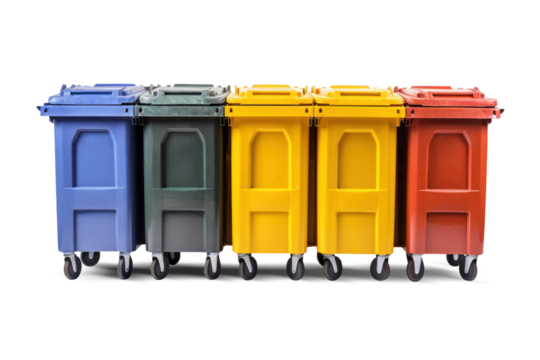 Garbage bin or container isolated on white background. Separate waste collection. Ecology. Container for collecting garbage