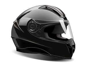 Motorcycle helmet isolated on white background. Modern helmet design for motorcyclists. Safety and protection on the highway