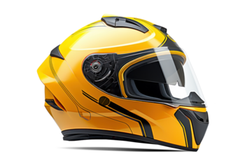 Motorcycle helmet isolated on white background. Modern helmet design for motorcyclists. Safety and protection on the highway