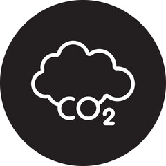 CO2 cloud glyph icon