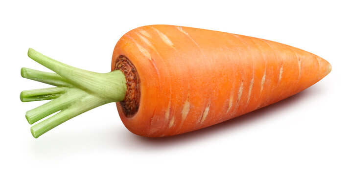 Ripe whole carrot vegetable isolated on white