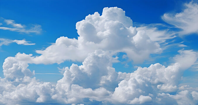 blue sky with clouds. ai generated.