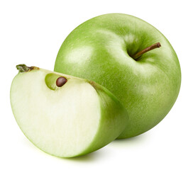 Organic apple isolated on white background