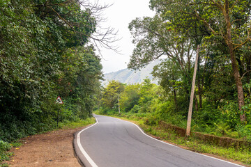 A beautiful road through the western ghats, charmadi ghat.