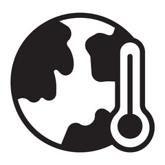 global warming glyph icon - obrazy, fototapety, plakaty