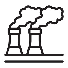 air pollution line icon