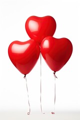 three red heart shaped balloons