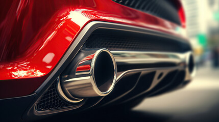 Super car exhaust close-up.