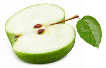 Green apple isolated with clipping path