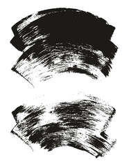 Hand Drawn Flat Sponge Thick Artist Brush Curved Background High Detail Abstract Vector Background Set 