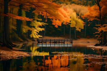 lake autumn foliage-