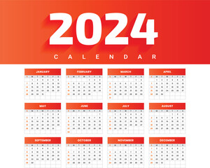vector 2024 wall calendar template schedule events vector