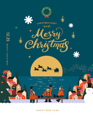 Christmas illustration. Web-Baner. POP-UP
